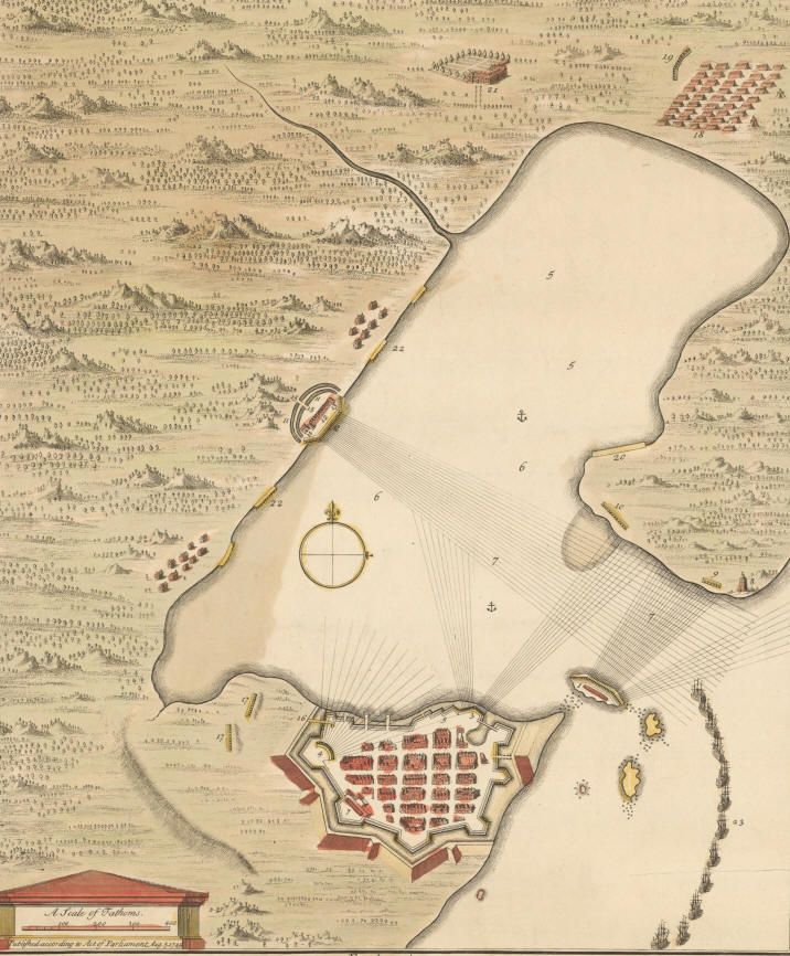 Карта осады Луисбурга в 1745 году, Война короля Георга, Уильям Пепперелл