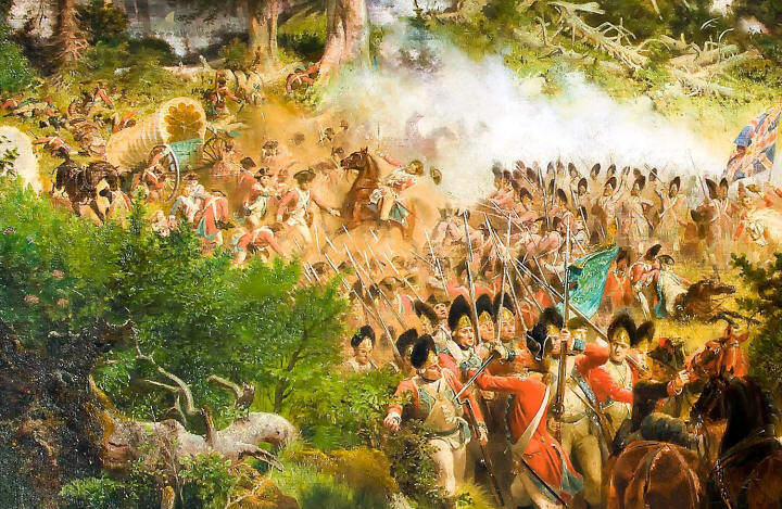 Разгром генерала Брэддока, Мононгахела, битва, 1755, индейские войны, война с французами и индейцами