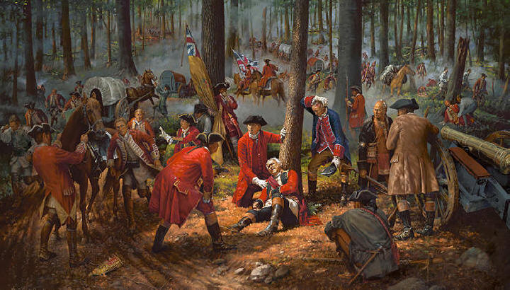 Семилетняя война в Америке, разгром Брэддока, сражение на реке Мононгахела, война с французами и индейцами