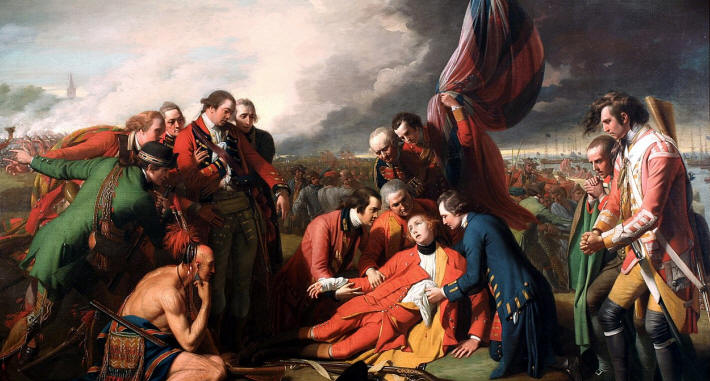 Смерть генерала Вульфа, война с французами и индейцами, Новая Франция, англо-французские войны в Америке
