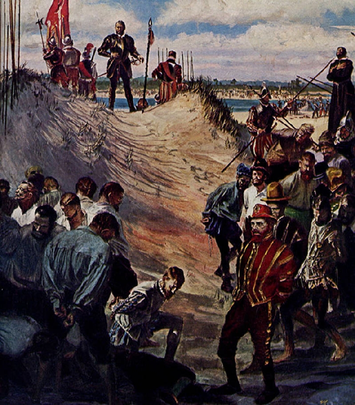 Казнь гугенотов, форт Каролина во Флориде, 1565, генерал Менендес, Жан Рибо, завоевание Америки