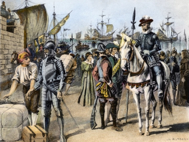 Армия де Сото, конкистадоры, завоевание Америки, индейцы