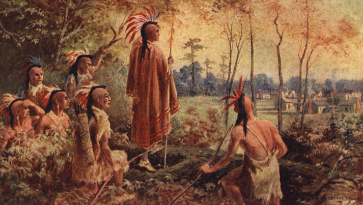Поухотаны, мушкеты и томагавки, война с индейцами, завоевание Америки