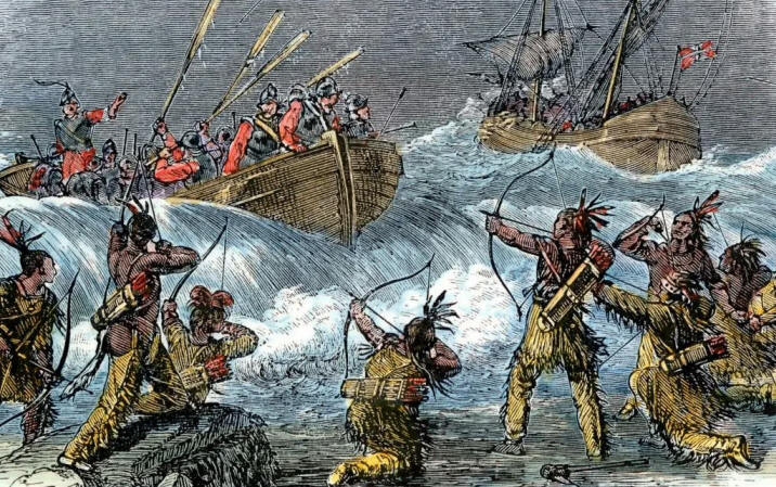 Индейские войны, война с пекотами, Ункас, бой у острова Блок