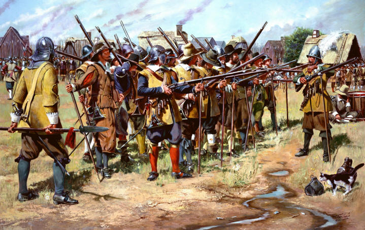 Война Короля Филиппа, 1675-1676 , индейские войны, английское колониальное ополчение, мушкеты и томагавки