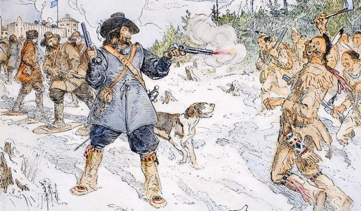 Индейские войны, война Новой Франции с ирокезами, напедение индейцев на Монреаль