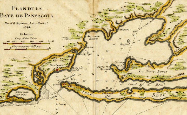 Бухта Пенсаколы, карта, Война Четверного Альянса