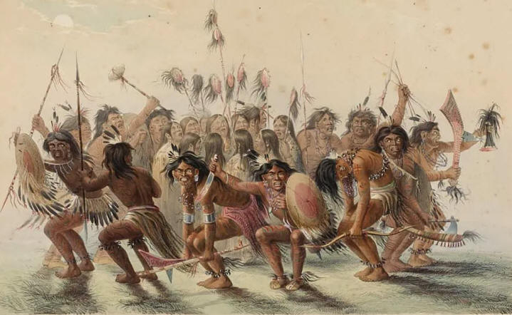 Боевоей искусство индейцев, танец со скальпами, война французов с Натчез,